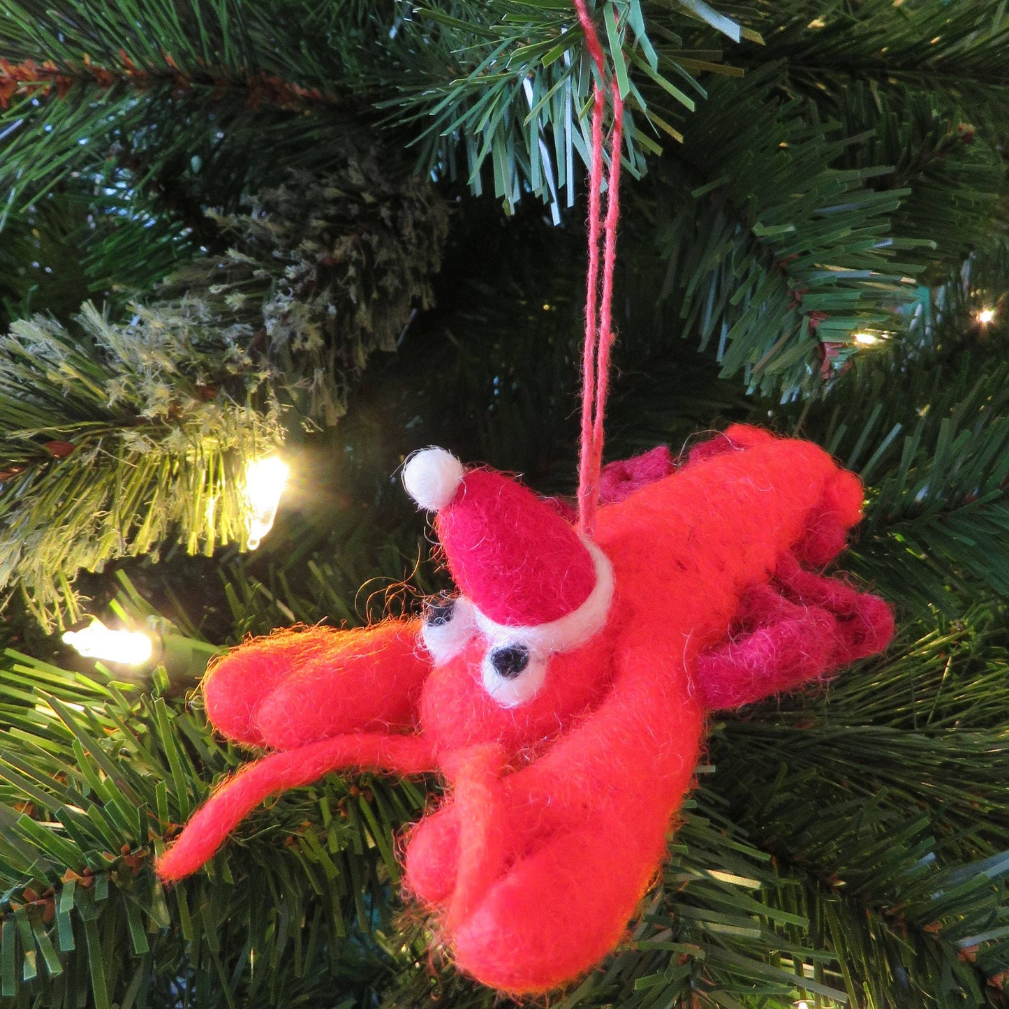 Handmade Festive Lobster Christmas Decoration