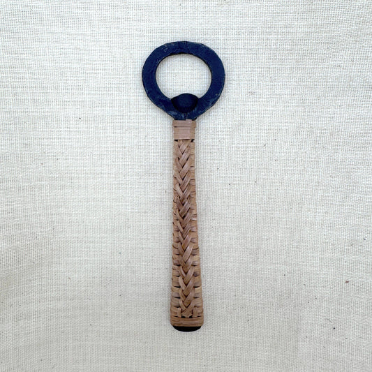 Handwoven Bamboo & Forged Iron Bottle Opener – Handmade in India