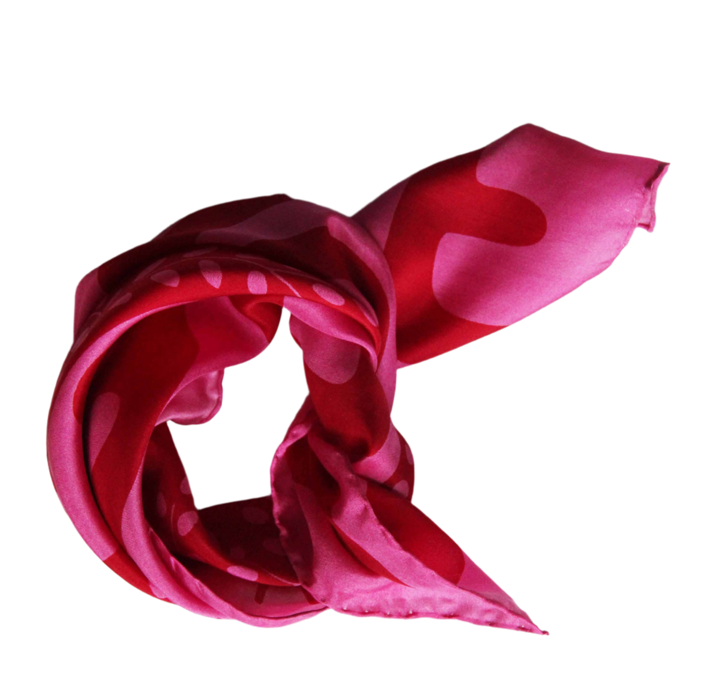 Peace & Love Fuchsia Mini Square Silk Scarf