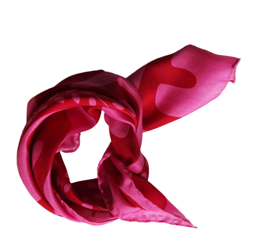 Peace & Love Fuchsia Silk Scarf