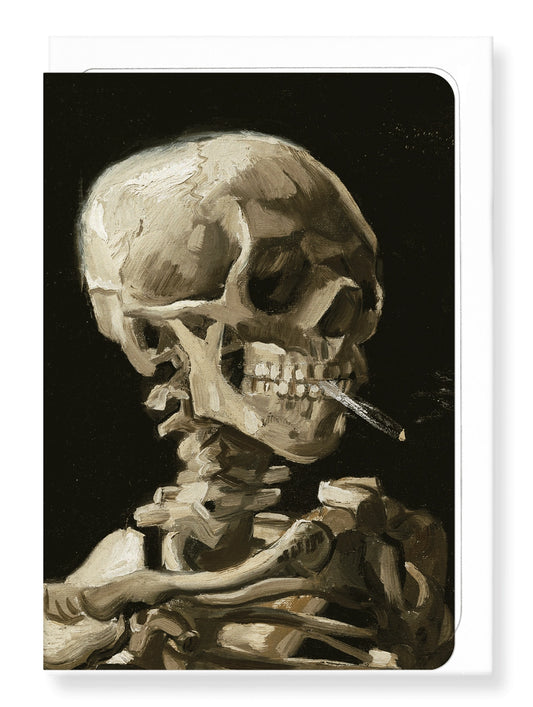 A Skeleton With A Cigarette By Van Gogh Greetings Card