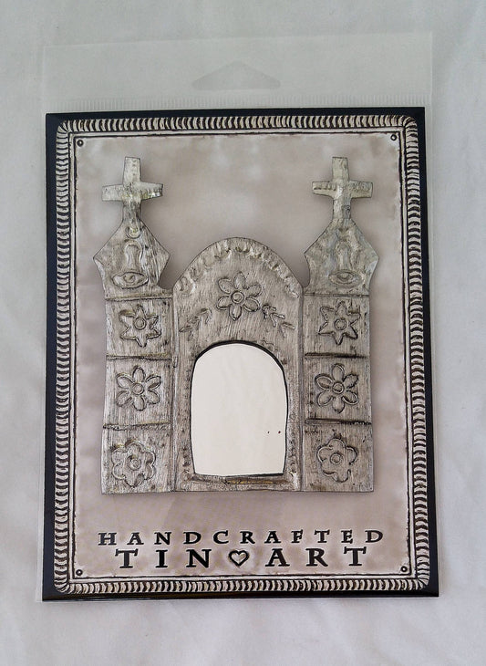 Tin Church With Mirror Milagros