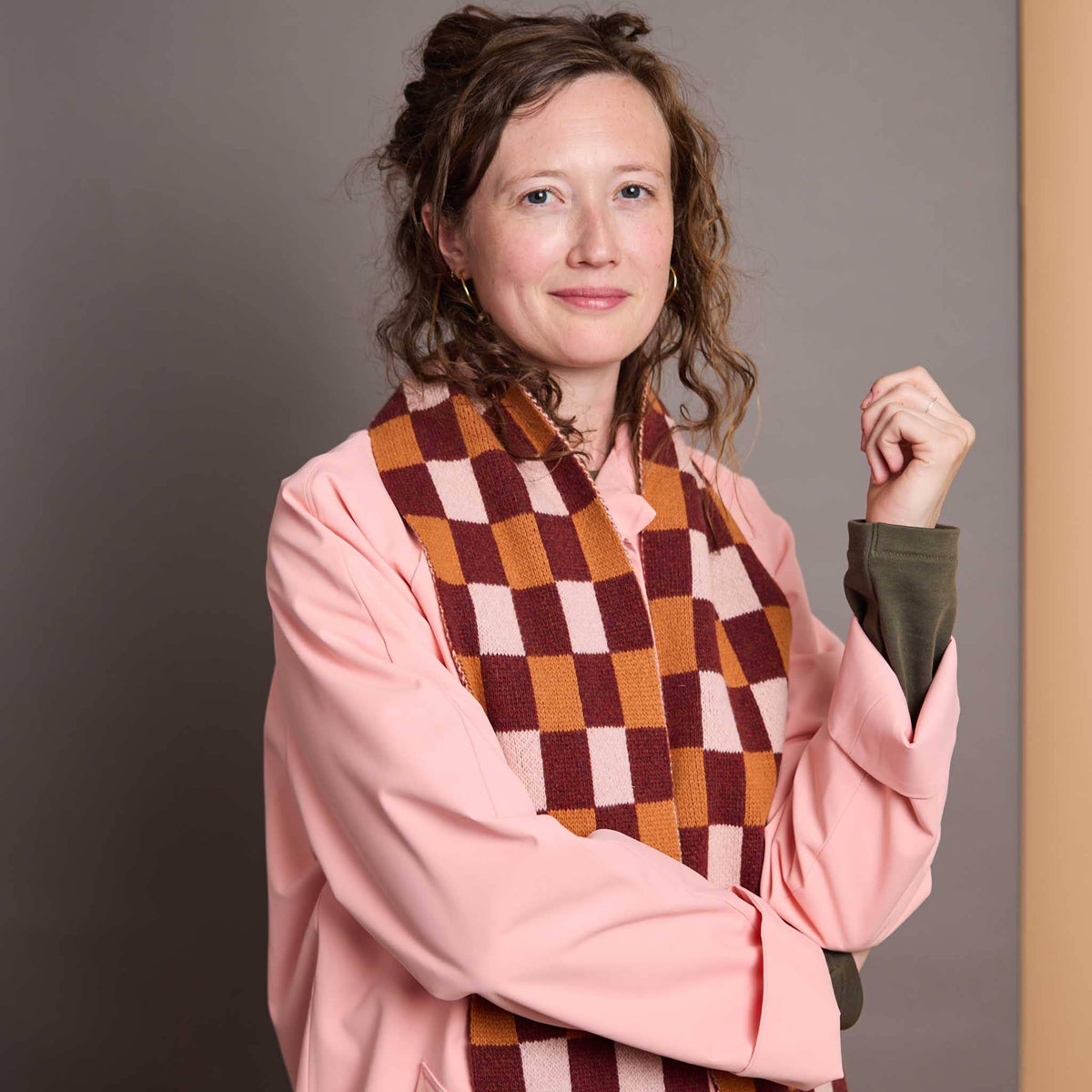 Catherine Tough patterned merino lambswool scarf