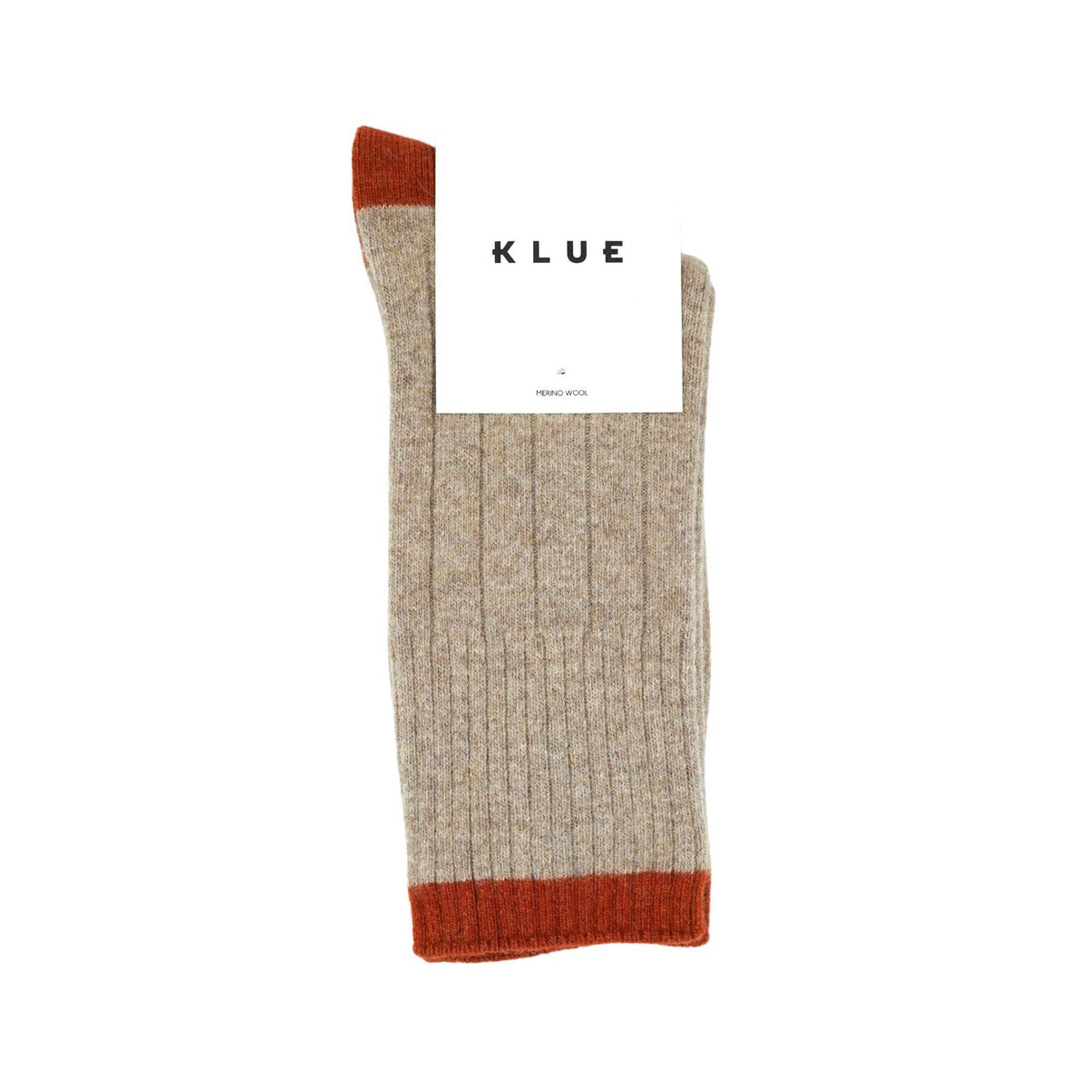 Merino Wool Socks - Beige & Burnt Orange