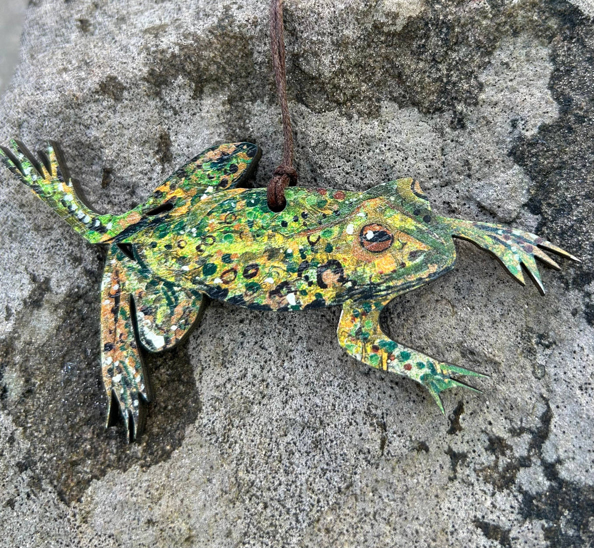 frog wooden eco plywood hanging decoration