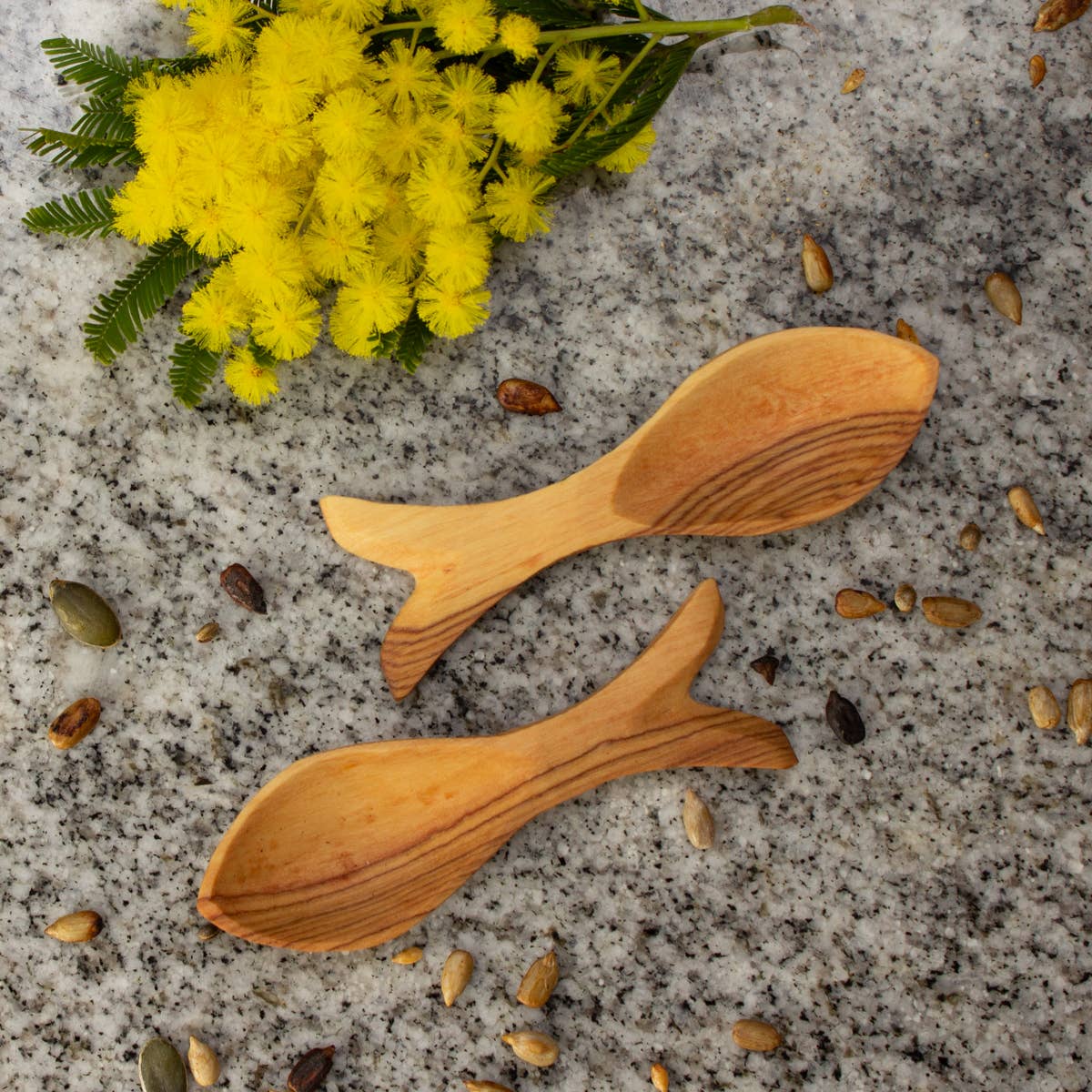 Olive Wood Fish Spoons