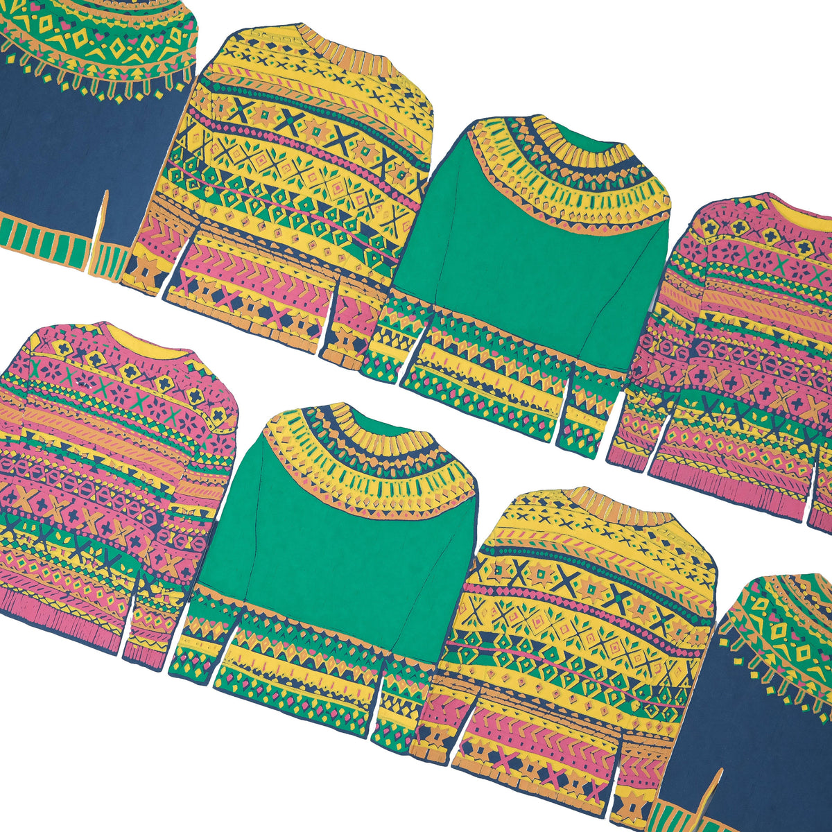 East End Press - Fairisle Sweaters Christmas Garland