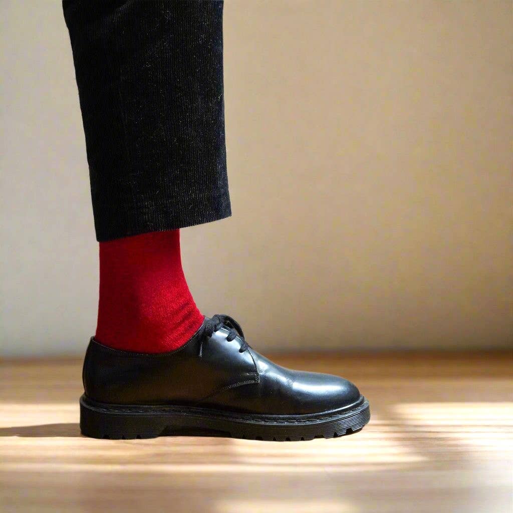 Red Merino Wool Socks