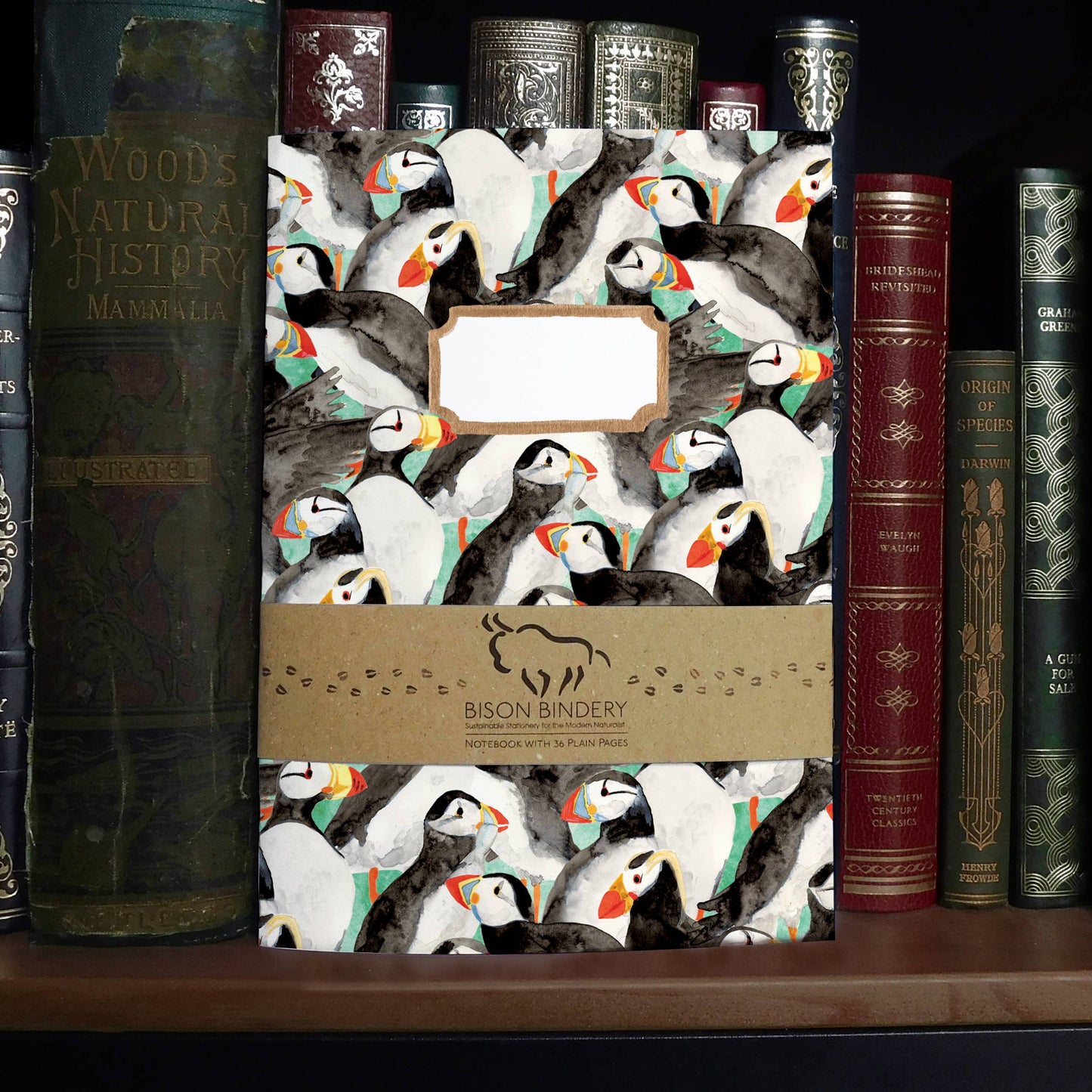 Improbability of Puffins - Recycled Notebook