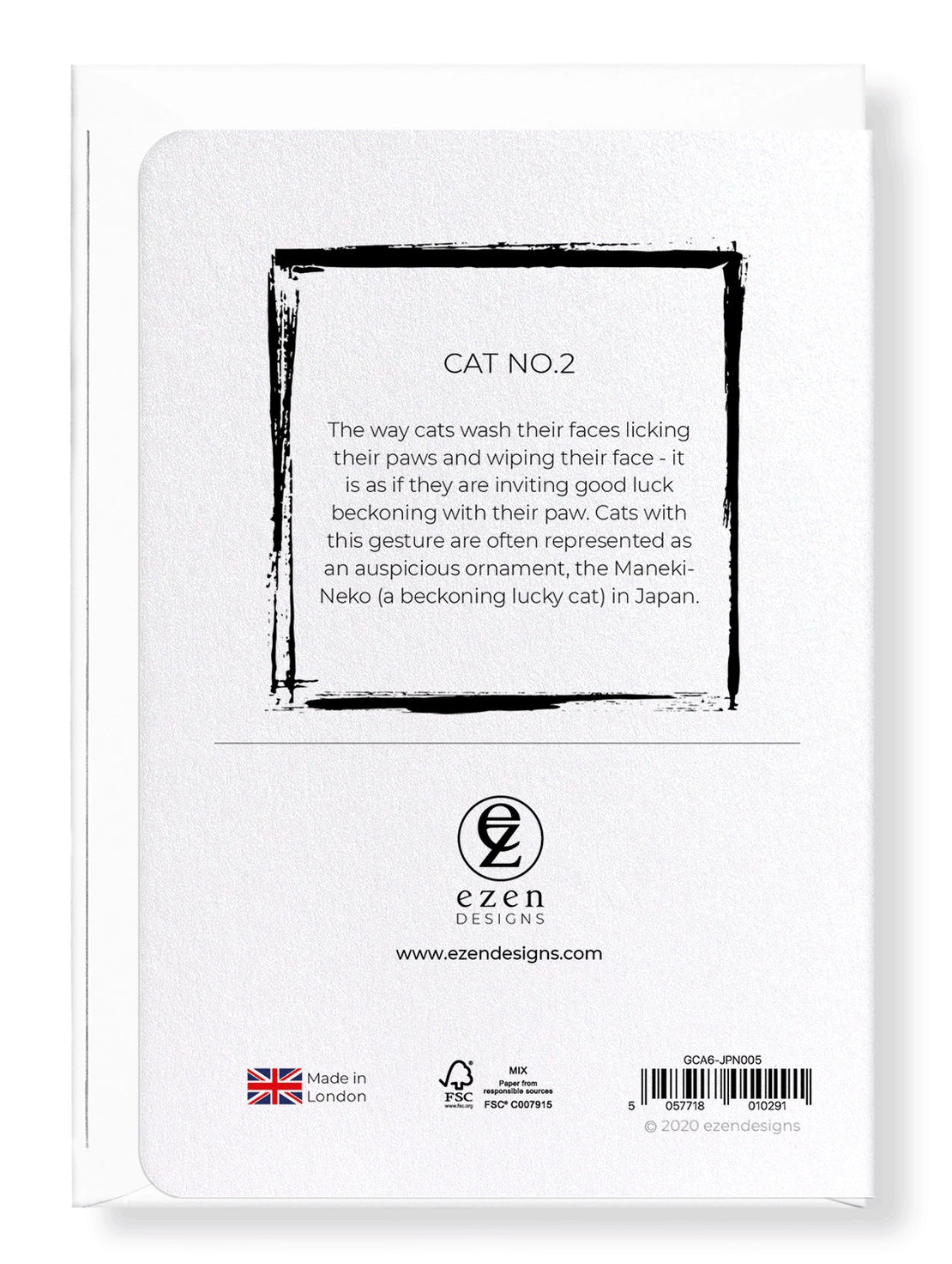 Black Cat Japanese Greetings Card