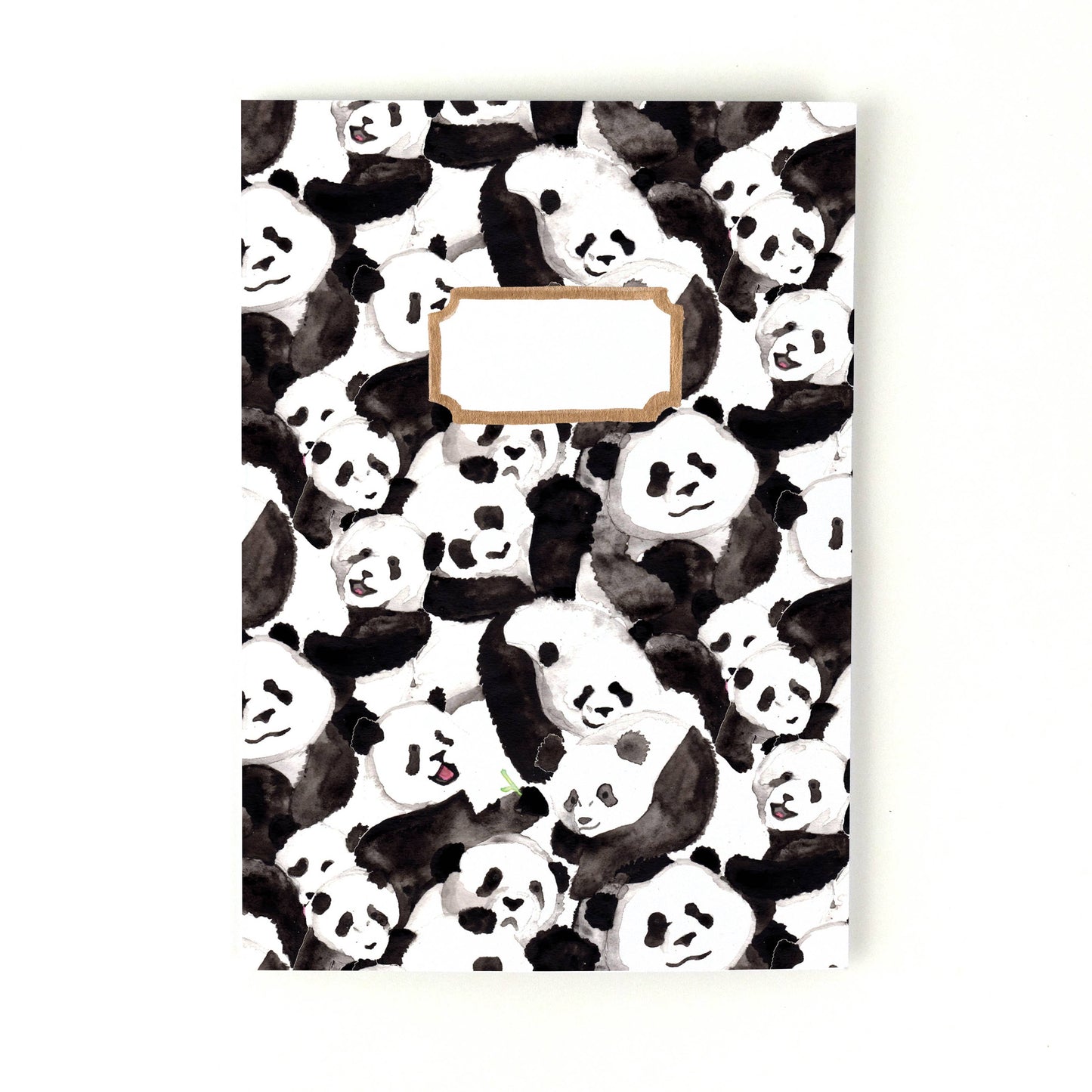 hand-painted panda notebook with customisable front