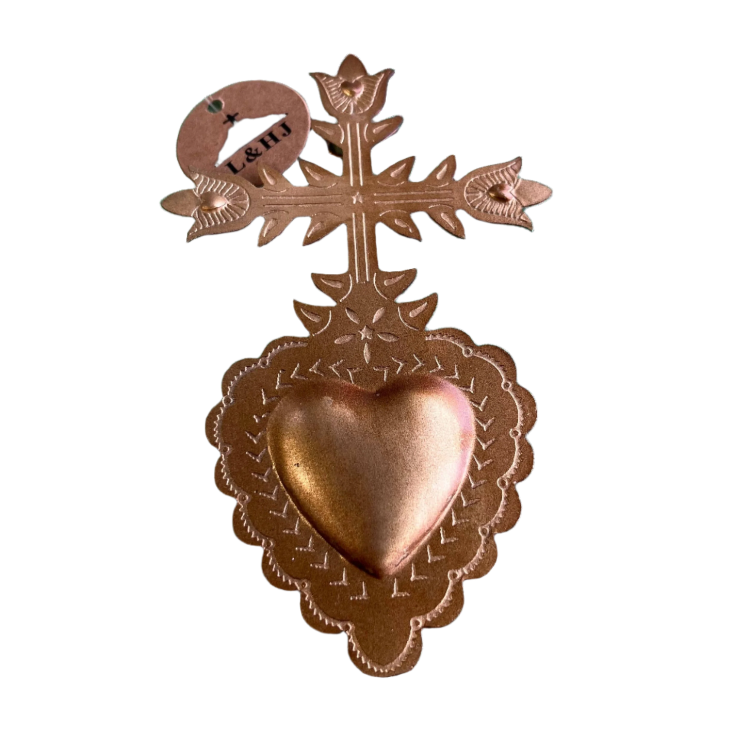 Cross My Heart Sacred Heart Milagros Hanging Ornament