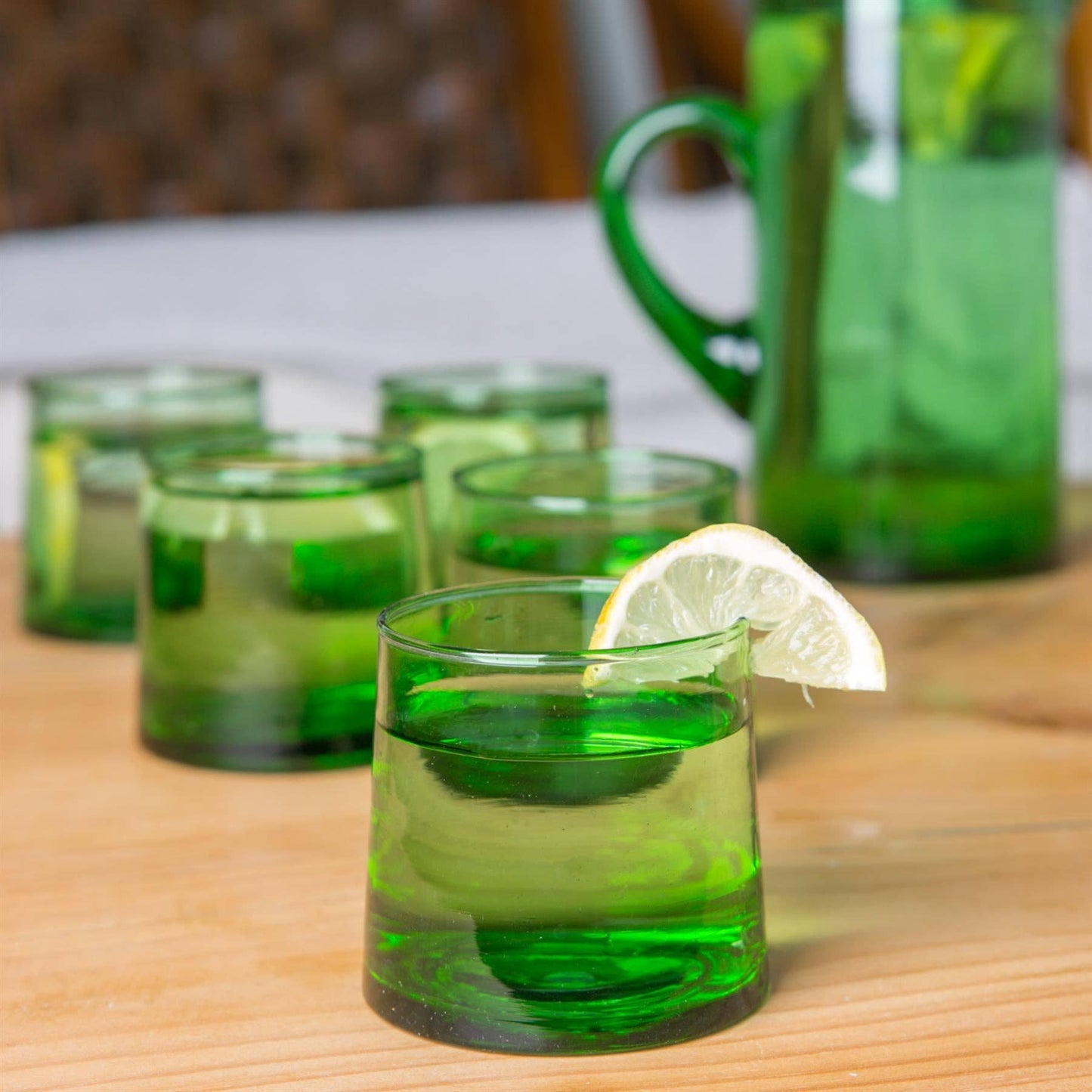 Green Recycled Moroccan Glass Tumbler (200ml)