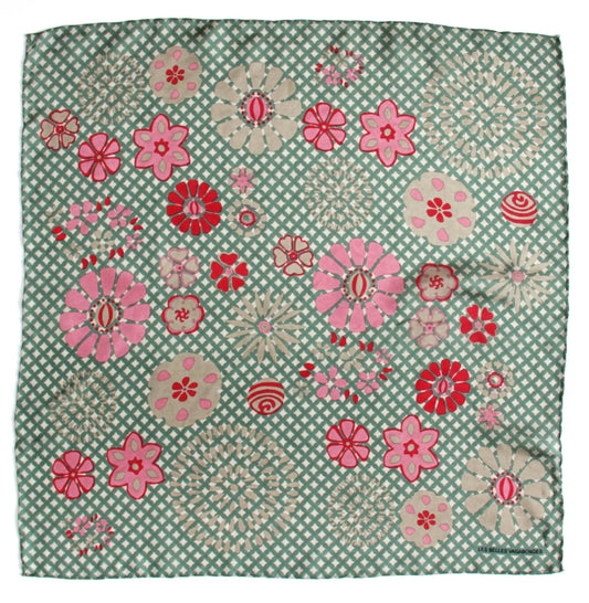 Silk Scarf - Green Shippo