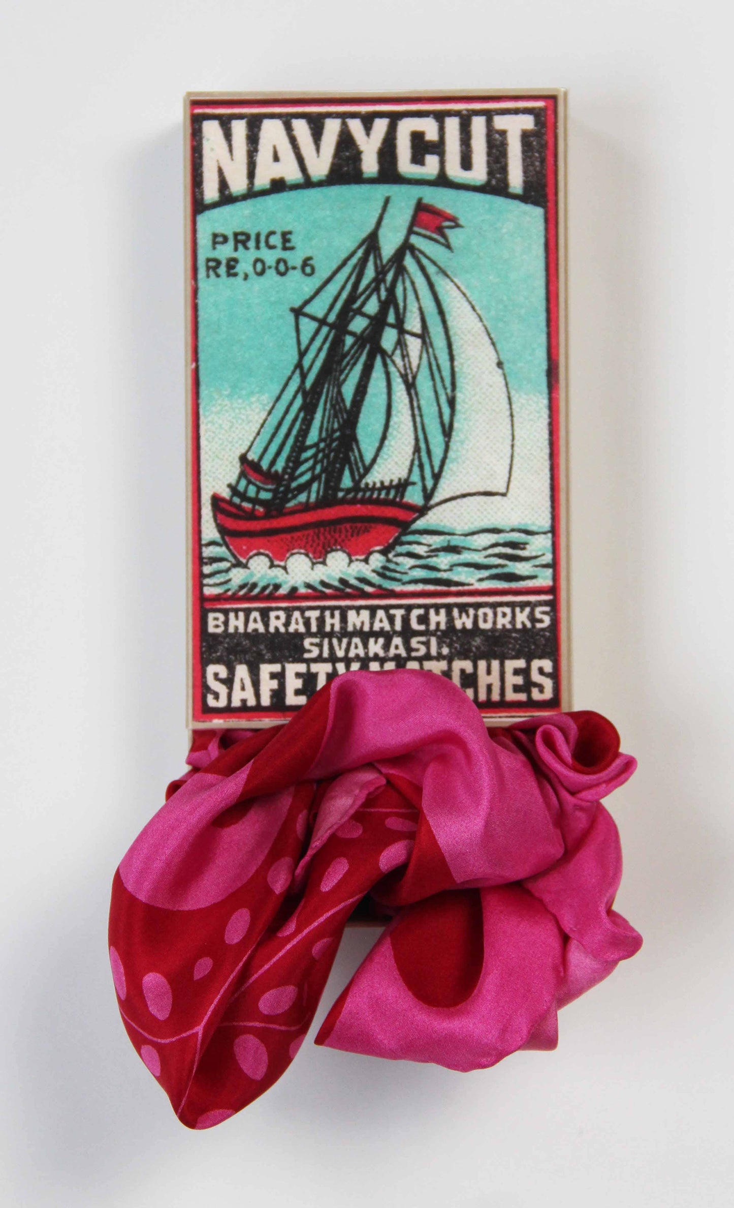 Peace & Love Fuchsia Mini Square Silk Scarf