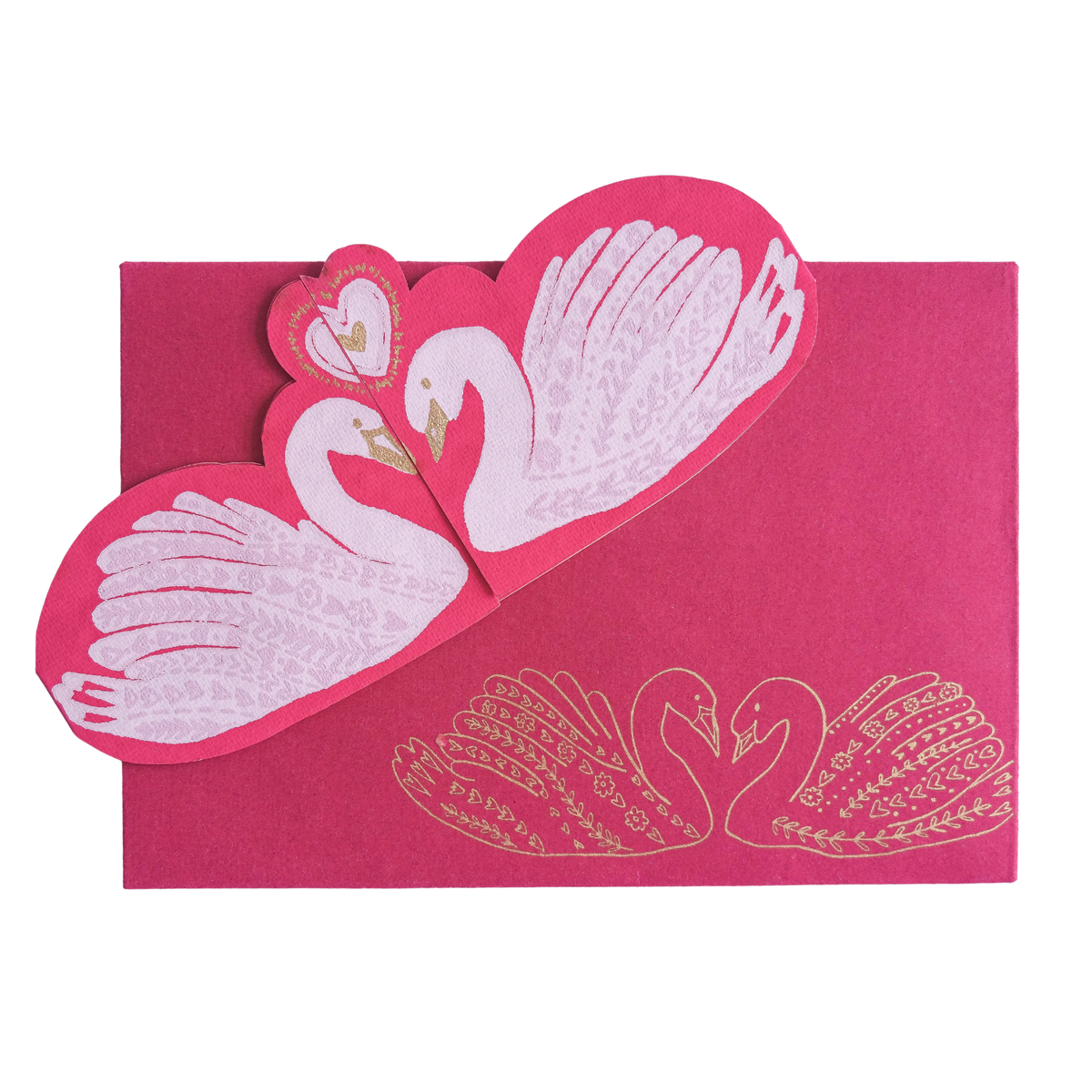 East End Press kissing swans greetings card