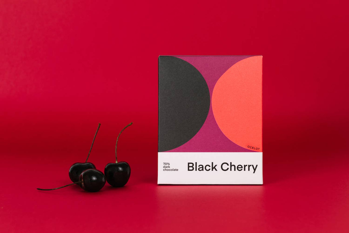 Ocelot Organic Dark Chocolate with Black Cherry — Vegan, Ethical & Plastic-Free, 70g