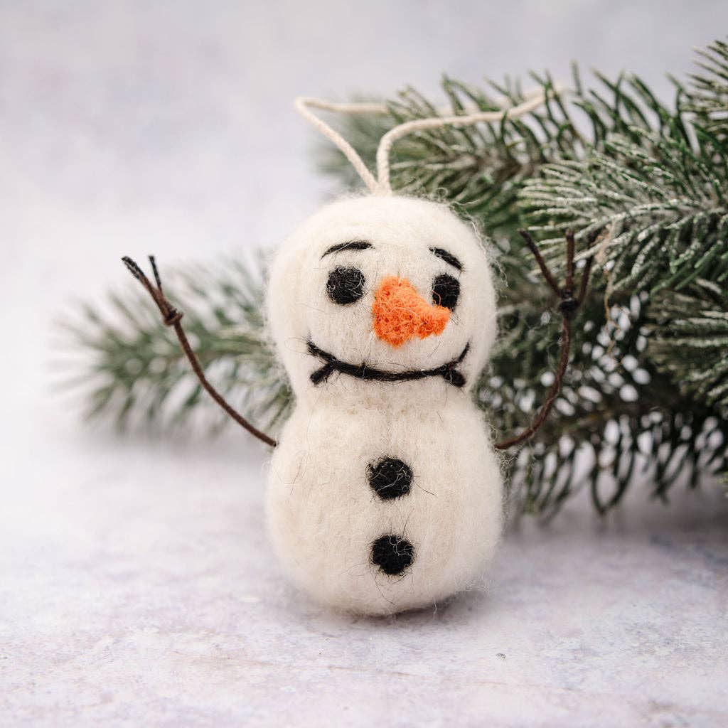 handmade fair-trade snow man decoration