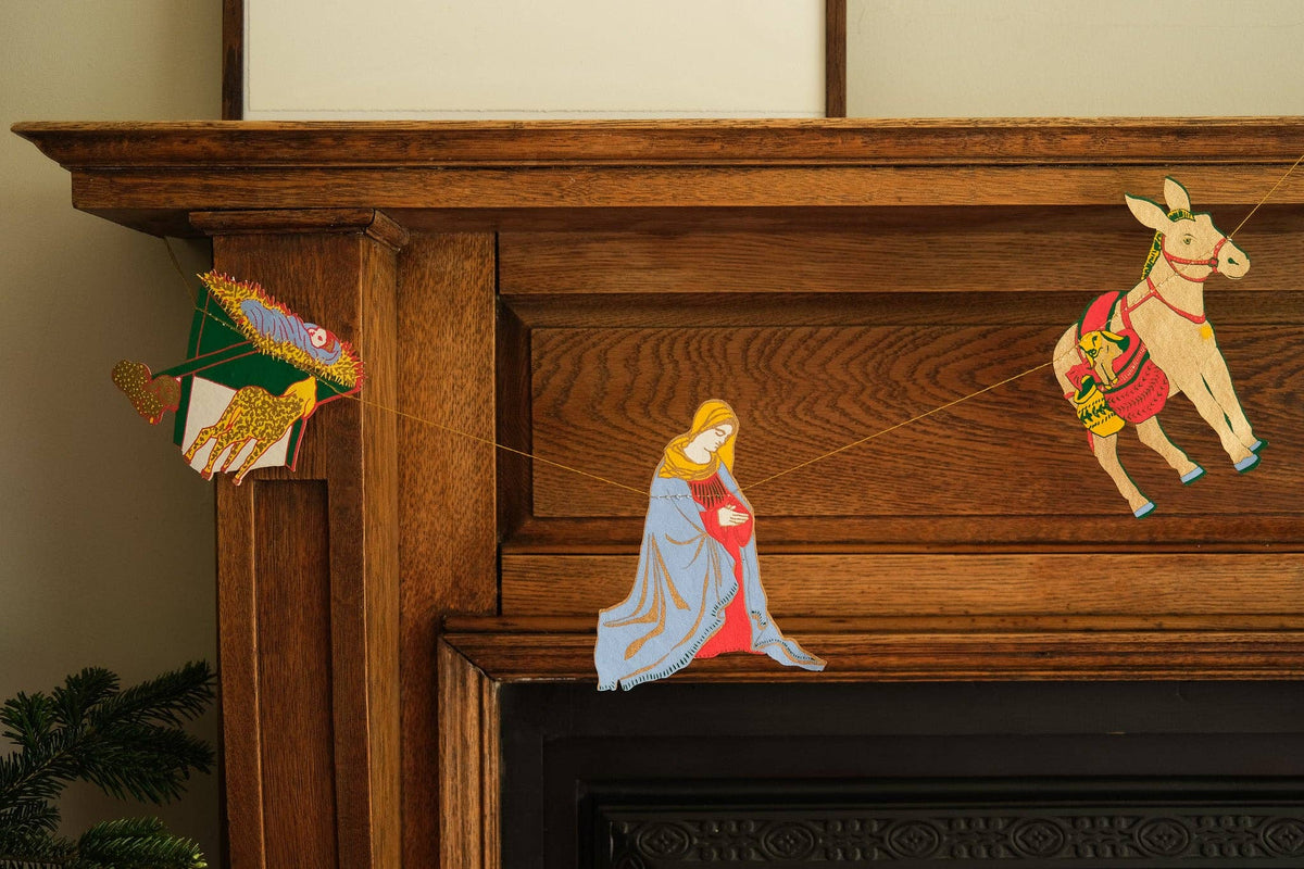 East End Press sewn garland with nativity figures