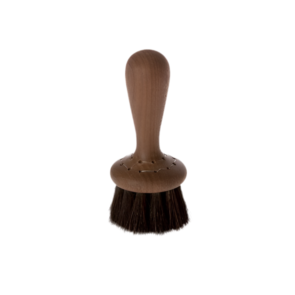 Walnut-handled shaving brush with natural bristles