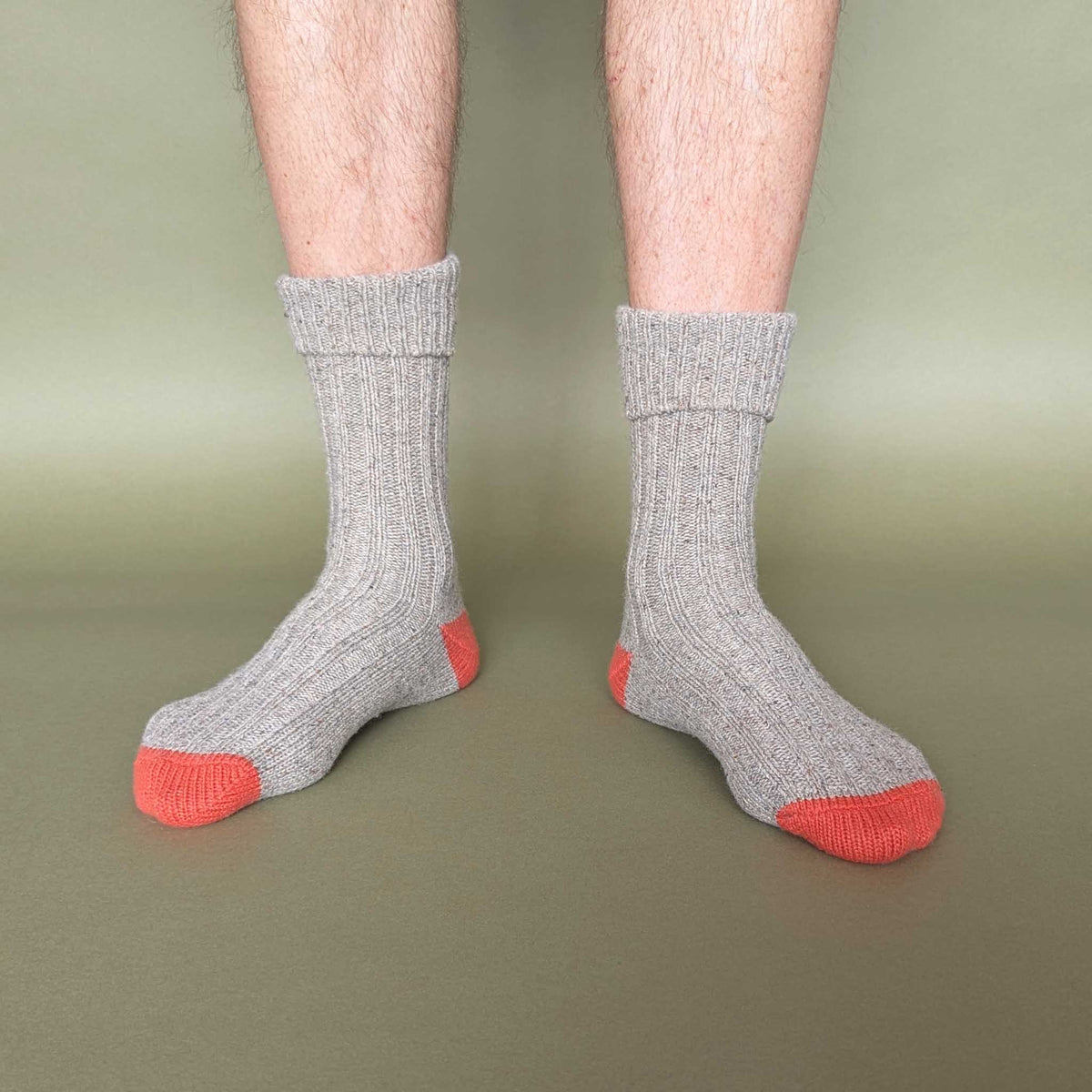 Recycled Lambswool & Silk Ribbed Socks (+colours)