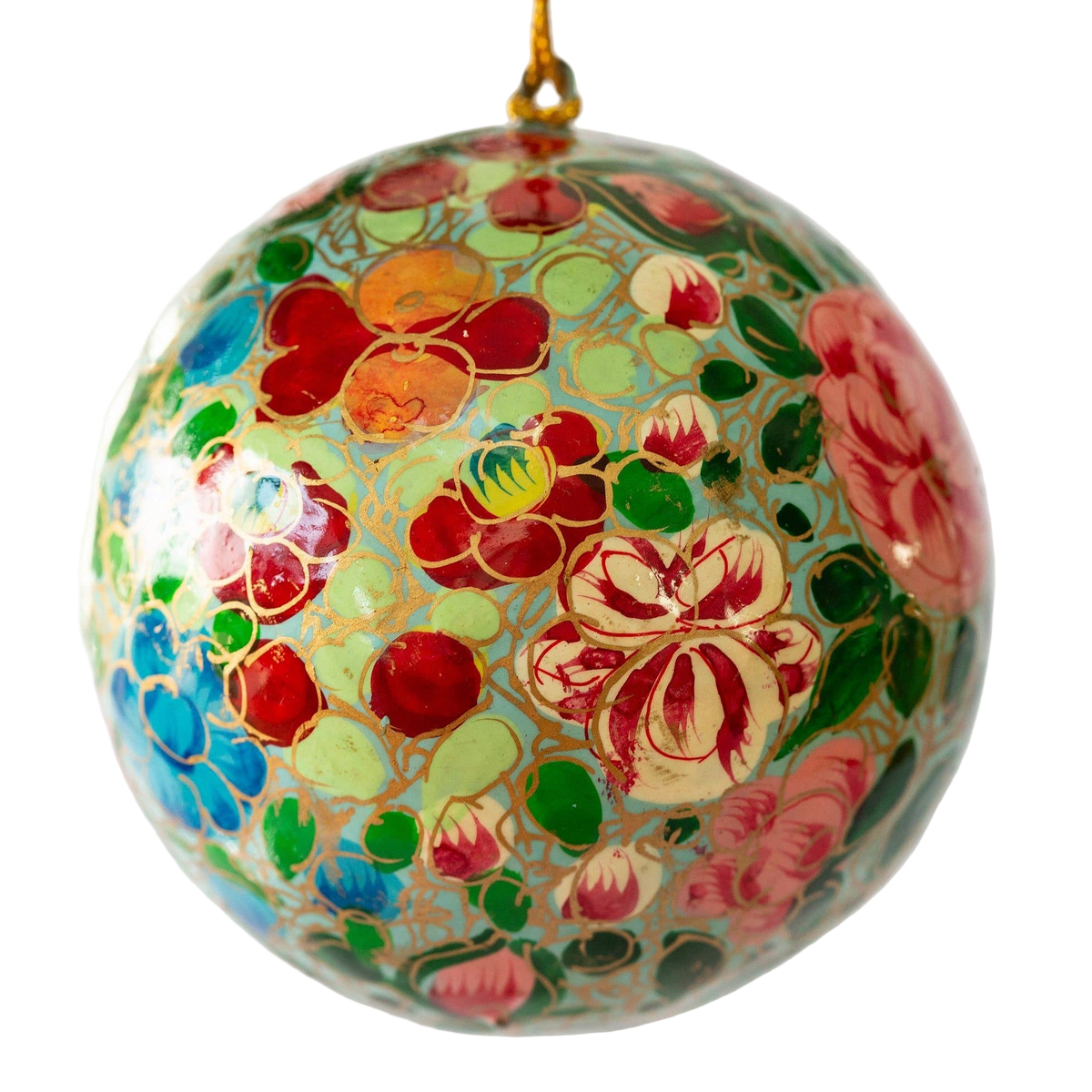 hand painted floral indian bauble