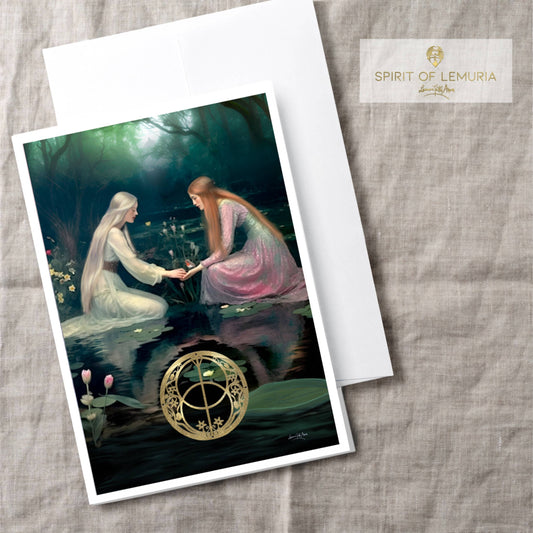 Sisters of the Well card by Spirit of Lemuria, 127 x 178mm, blank inside