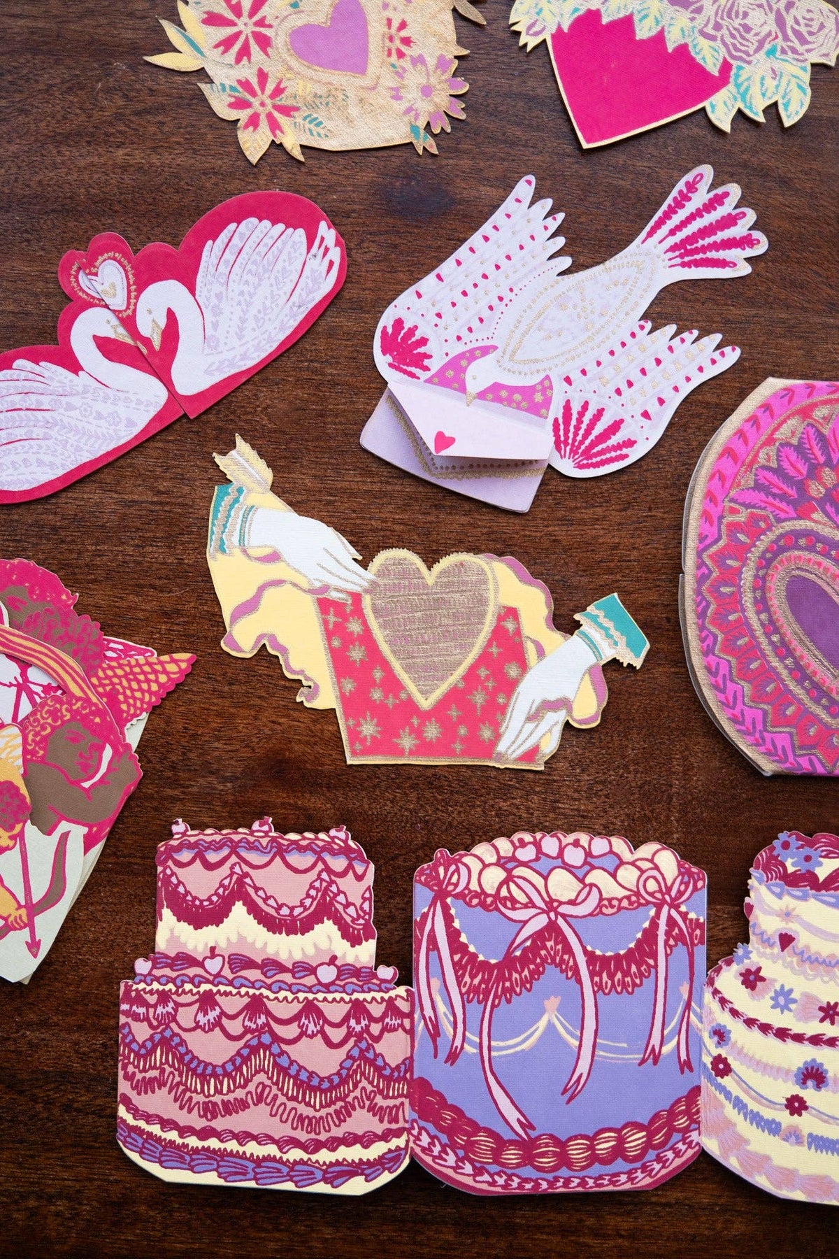 Kissing Swans Greetings Card