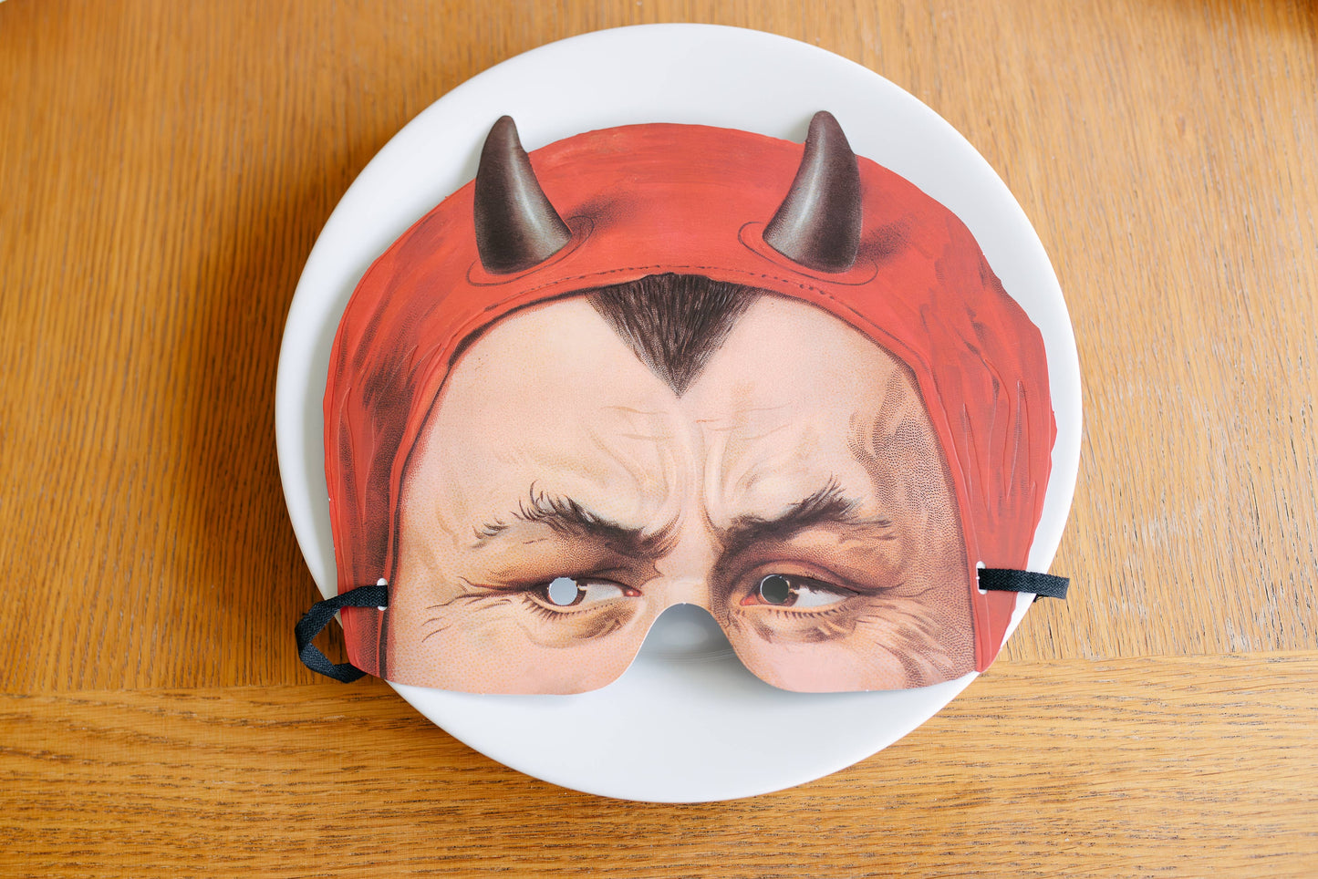 Set of vintage-style paper masks fancy dress