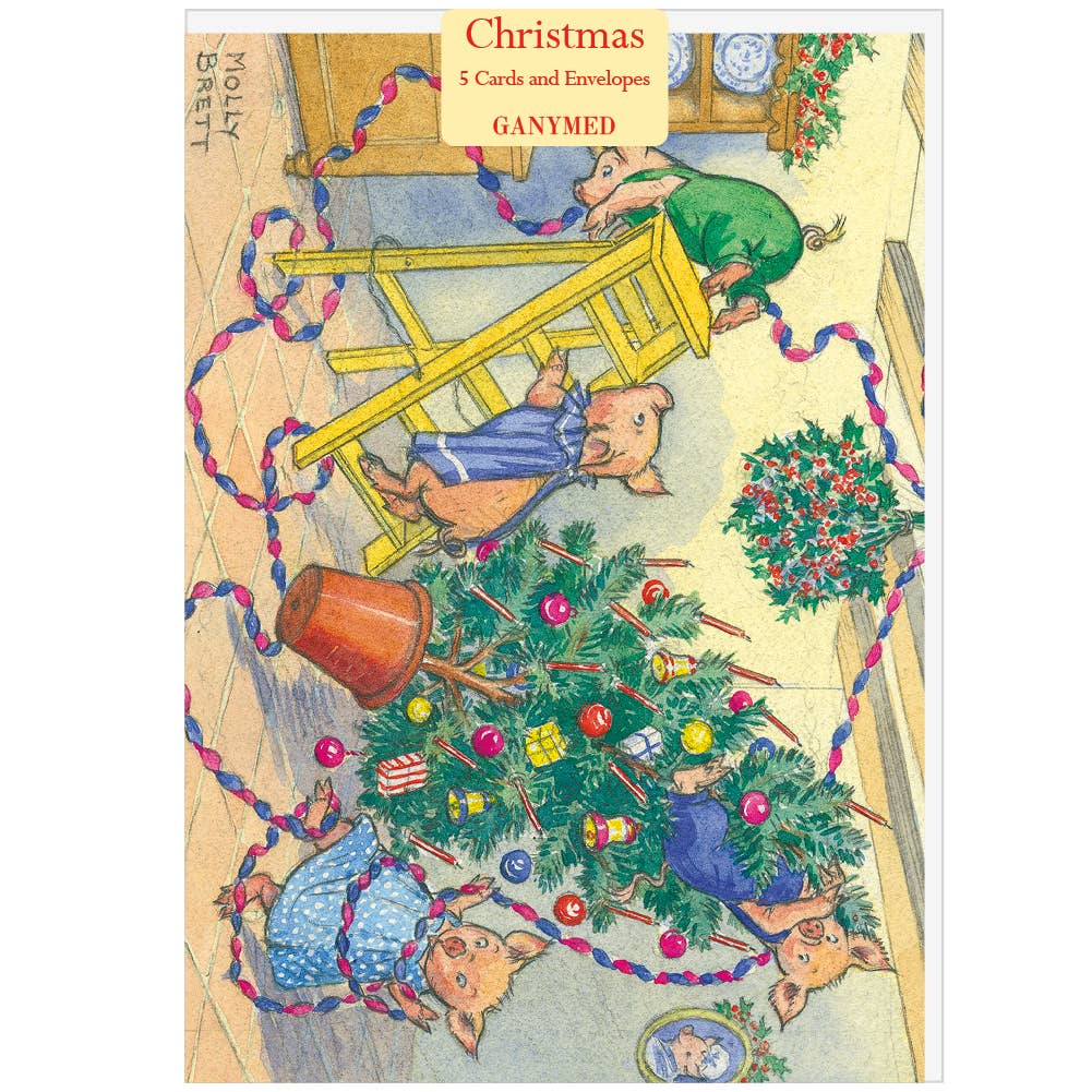 Ganymed Press Pig Christmas card pack of 5