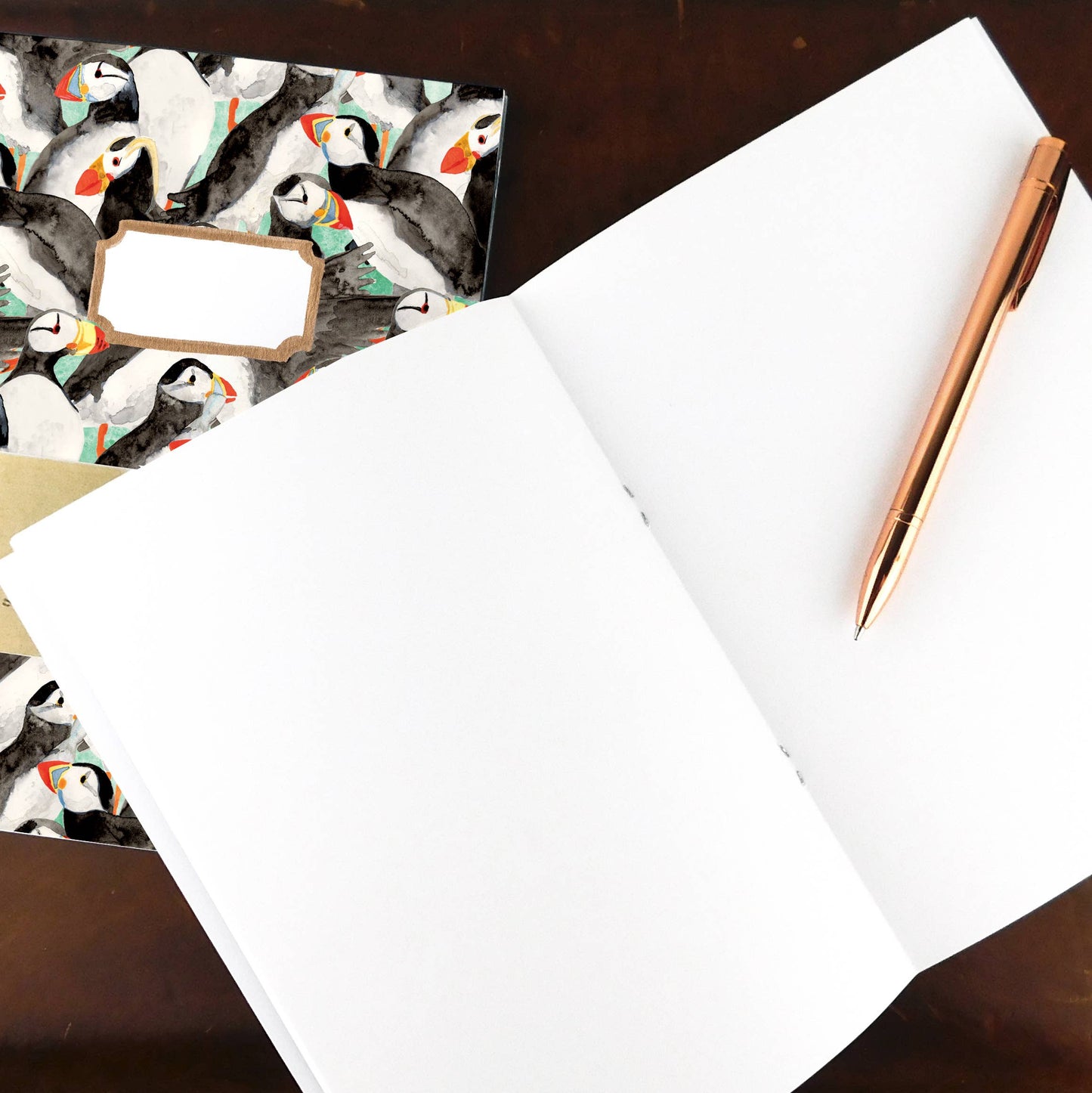 Improbability of Puffins - Recycled Notebook