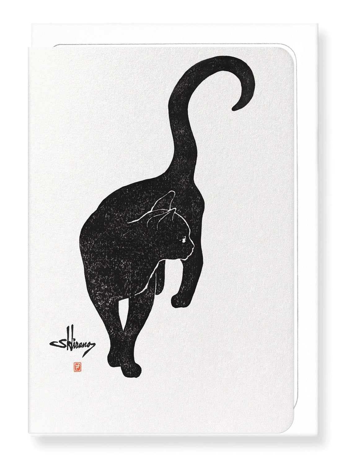 Black Cat Japanese Greetings Card