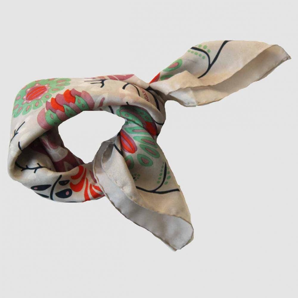 Marushka Grey - Mini Square Silk Scarf