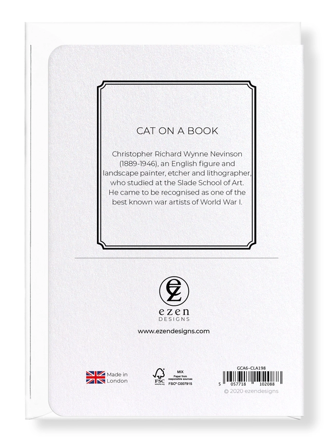Cat On A Book Greetings Card