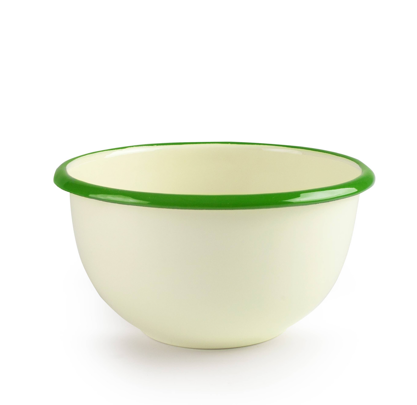Green & Cream Enamel Bowl