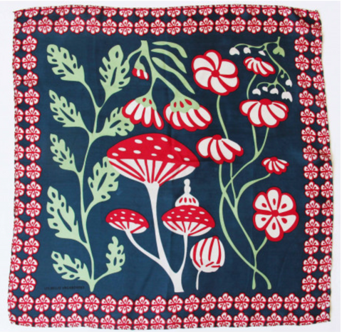 Mini Alice Navy Silk Scarf