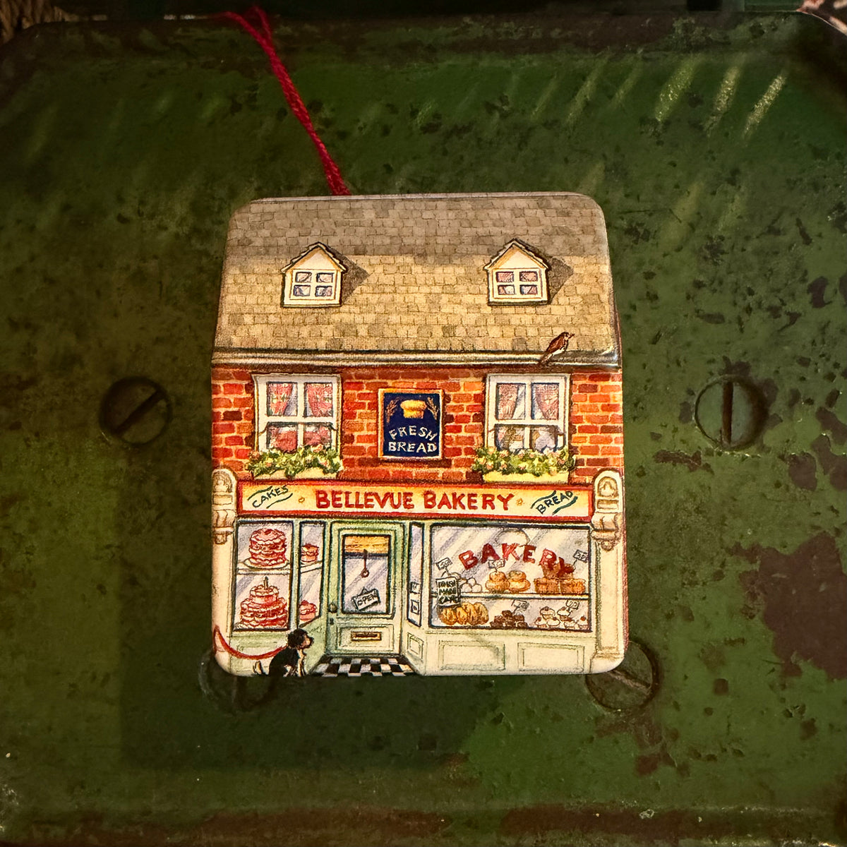 Terraced house design sweetie tin by Dana Kubick