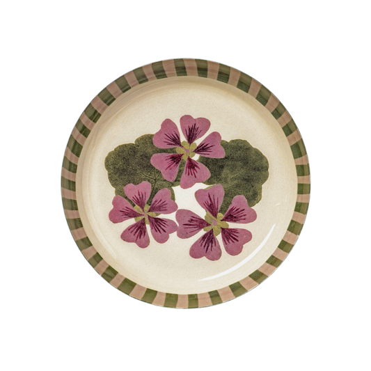 Roomytown geranium botanical enamel trinket tray