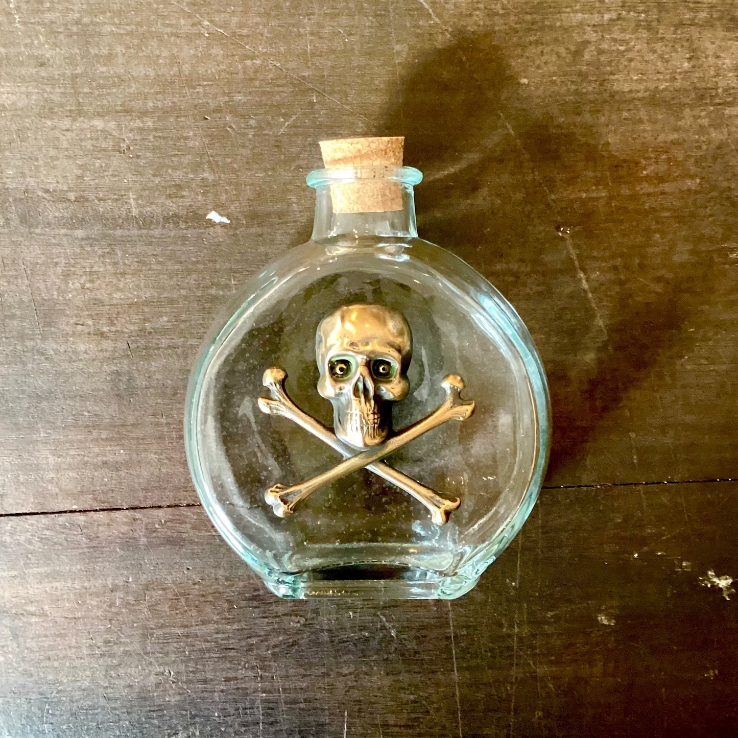 Vintage Skull Holy Water Bottle