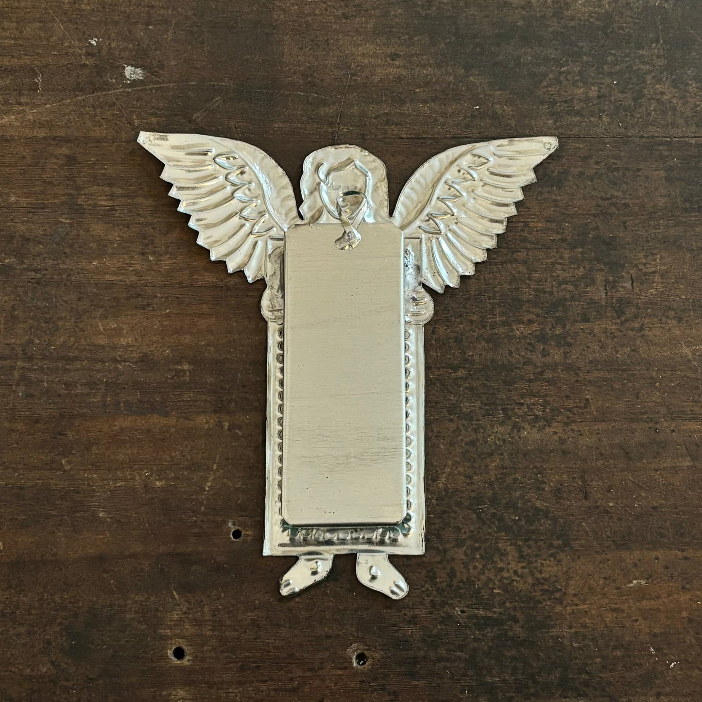 Mexican Tin Milagros - Small Angel Mirror Ex Voto