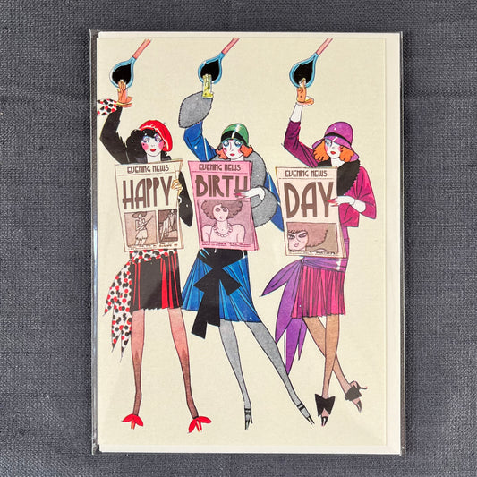 Vintage Paper Ladies Birthday Card