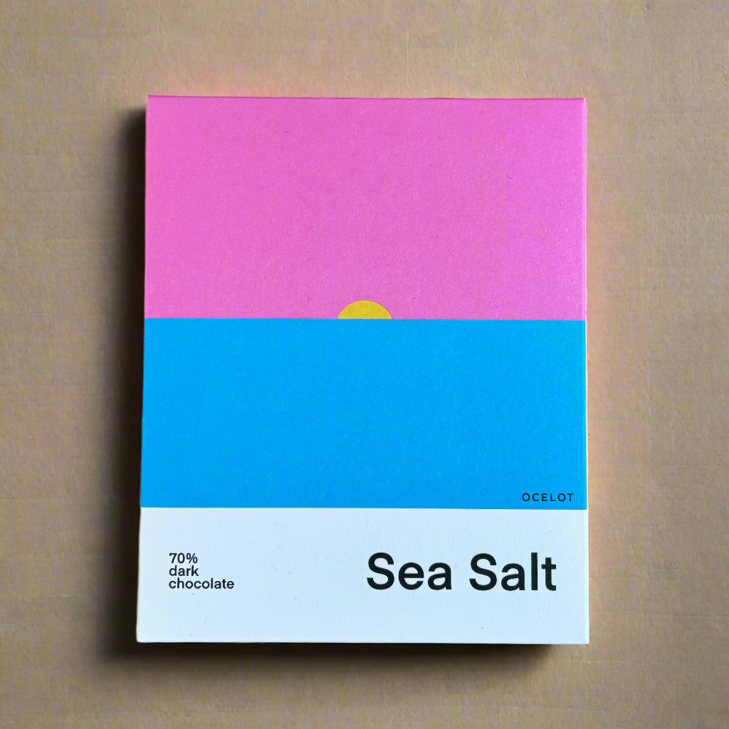 Ocelot Organic Dark Chocolate with Scottish Sea Salt – Vegan, Ethical & Plastic-Free, 70g