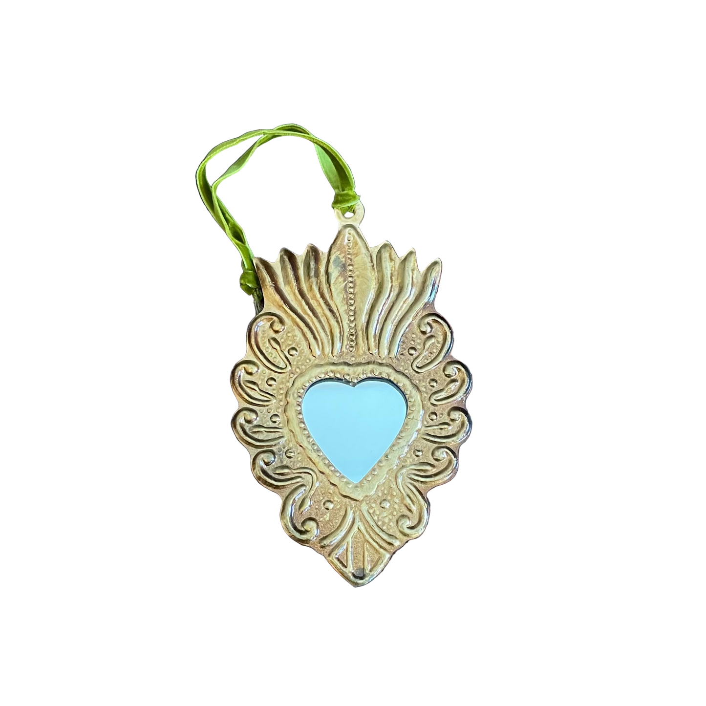 Mirrored Sacred Hearts Milagros Hanging Ornament