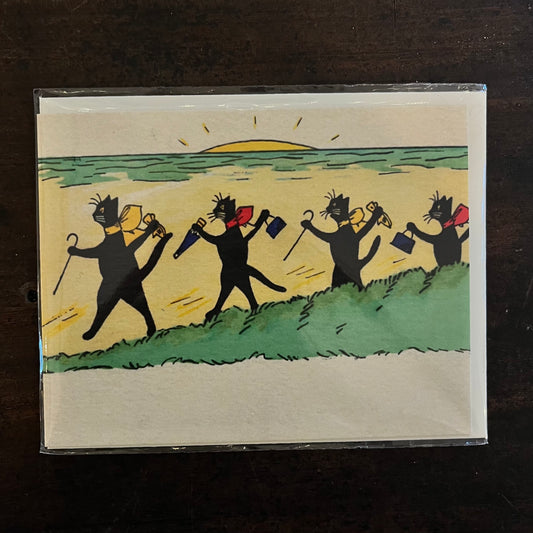 Marching Cats Little Greetings Card