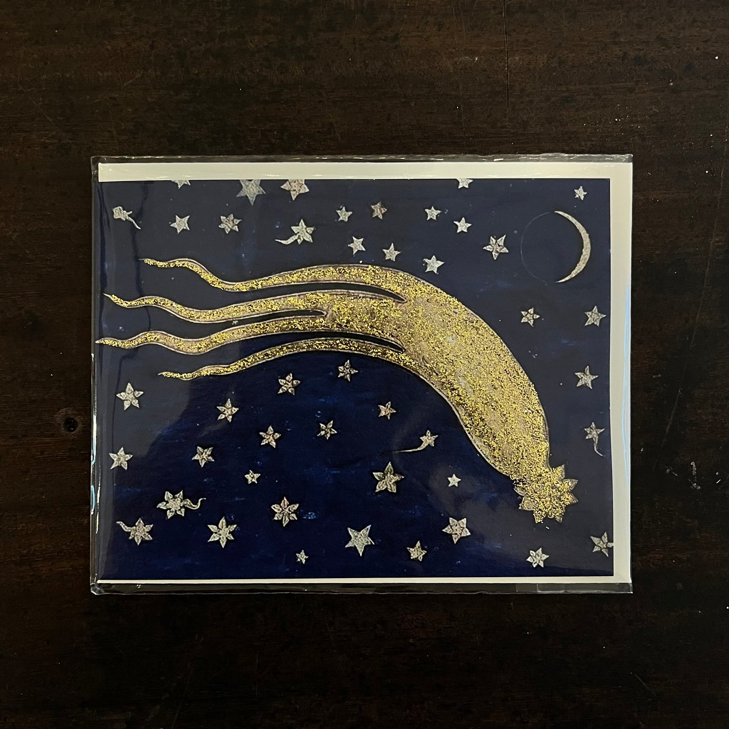 Madame Treacle night sky shooting star glittered card