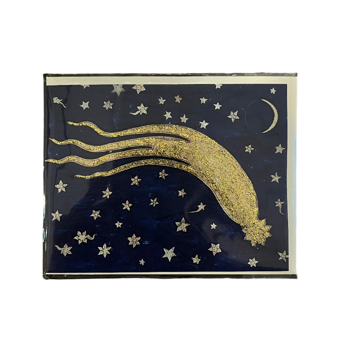 Night Sky Shooting Star Mini Glittered Greetings Card