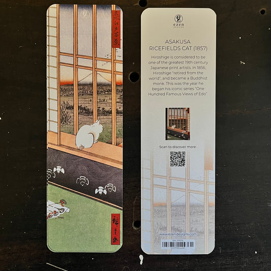 Asakusa Rice Fields Cat: Japanese Bookmark