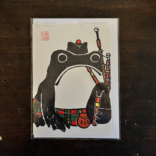 Scottish Hoji Frog Japanese Greetings Card