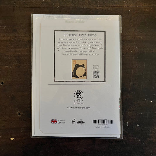 Scottish Hoji Frog Japanese Greetings Card