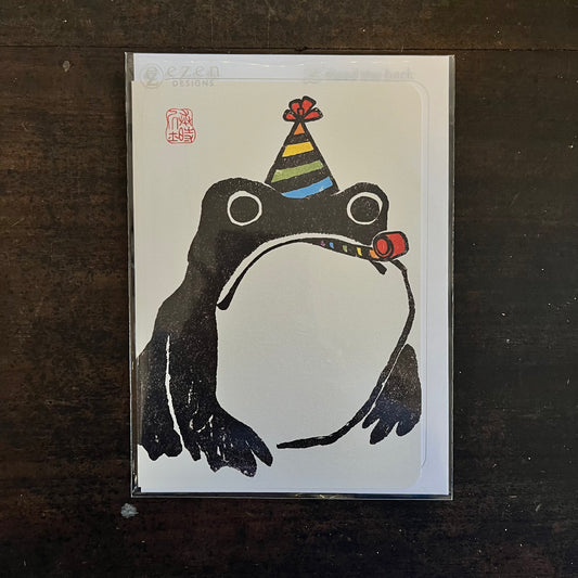 Party Hoji Frog Japanese Greetings Card